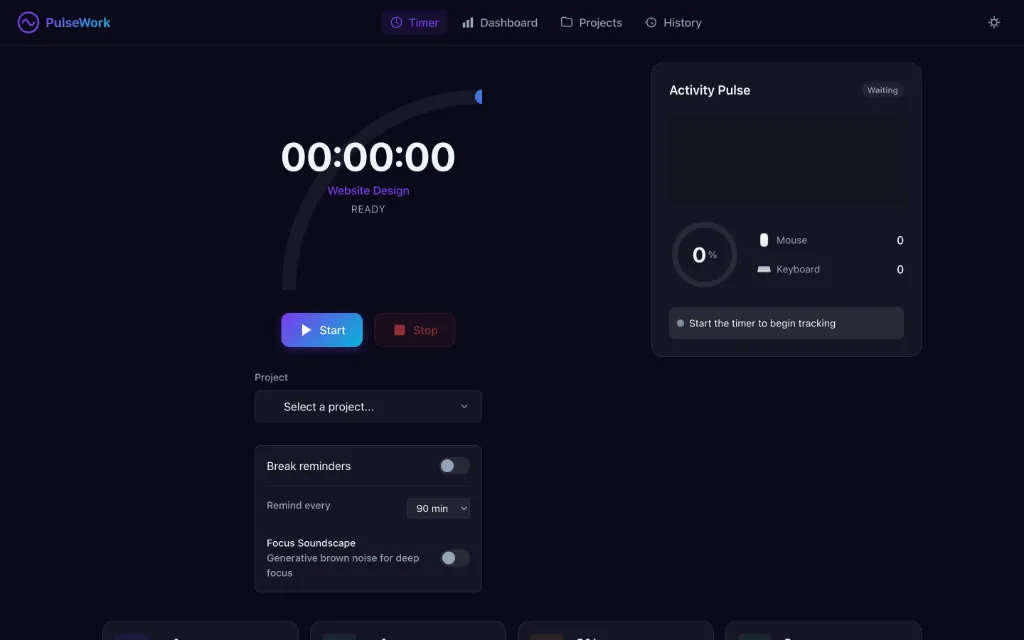 PulseWork Timer Desktop App